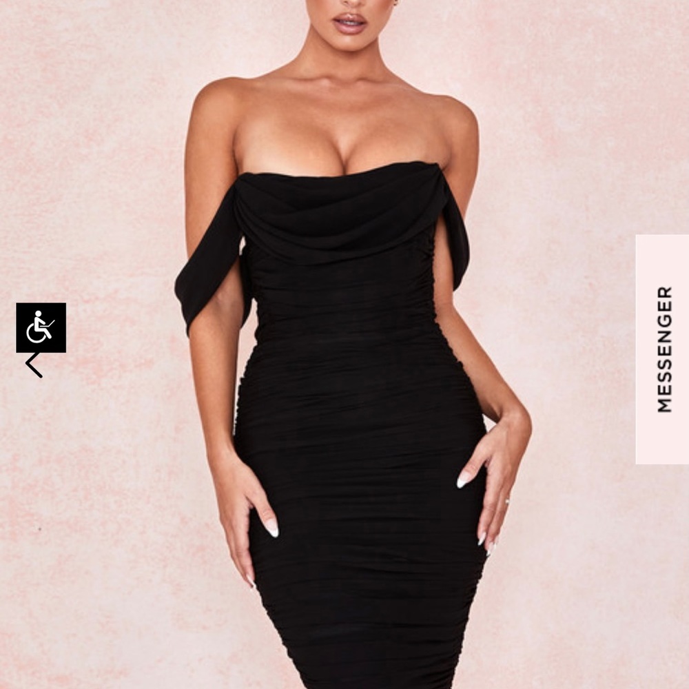 House of CB midi off the shoulder dress